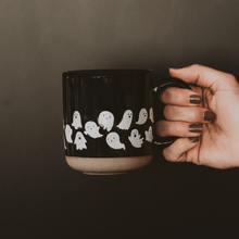 Load image into Gallery viewer, Ghosts 14oz. Black Stoneware Coffee Mug
