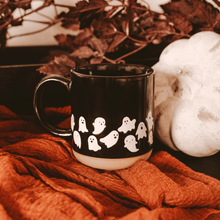 Load image into Gallery viewer, Ghosts 14oz. Black Stoneware Coffee Mug
