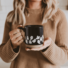 Load image into Gallery viewer, Ghosts 14oz. Black Stoneware Coffee Mug
