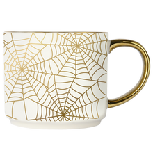 Load image into Gallery viewer, Spiderwebs 14oz. Gold Handle Coffee Mug
