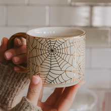 Load image into Gallery viewer, Spiderwebs 14oz. Gold Handle Coffee Mug
