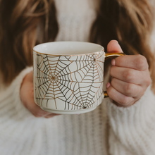 Load image into Gallery viewer, Spiderwebs 14oz. Gold Handle Coffee Mug
