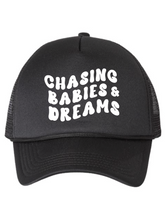Load image into Gallery viewer, Chasing Babies &amp; Dreams or Jesus Trucker Hat
