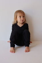 Load image into Gallery viewer, Bamboo Two Piece Pajamas | Black Ribbed
