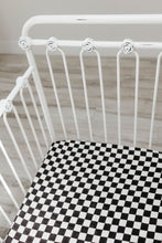 Load image into Gallery viewer, Black Checkered | Crib Sheet
