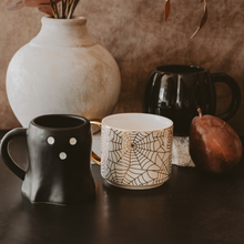 Load image into Gallery viewer, Spiderwebs 14oz. Gold Handle Coffee Mug
