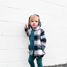 Load image into Gallery viewer, PLAID HOODIE - PACIFIC
