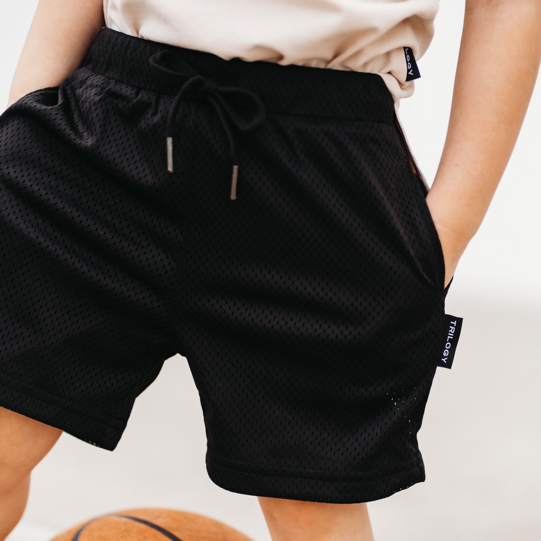 BLACK GYM SHORTS