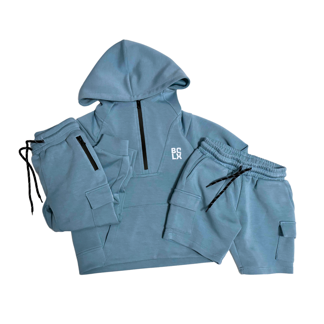 LUXE Half-Zip Sweatshirt (Baby Blue)