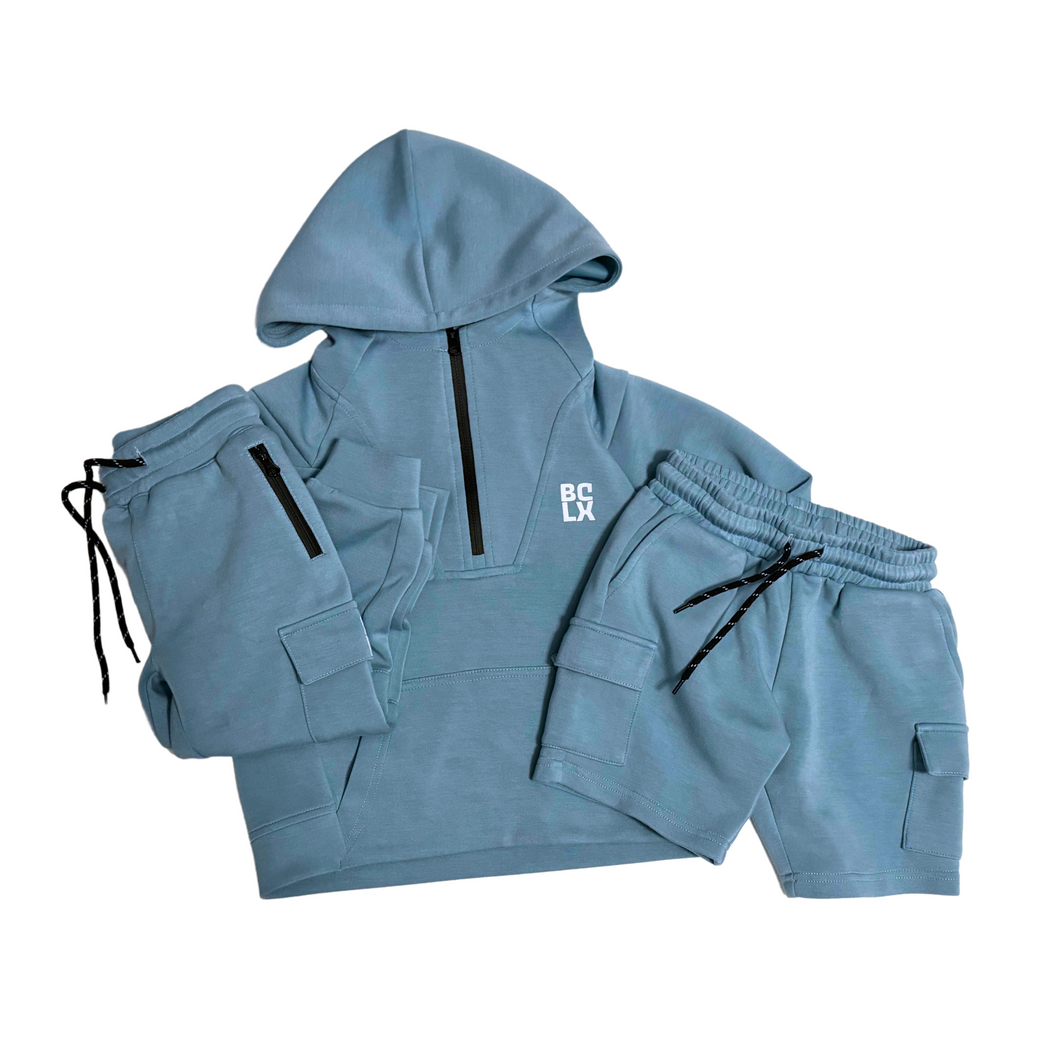 Baby blue hot sale half zip sweatshirt