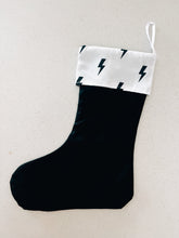 Load image into Gallery viewer, Checkered/Lightning Bolt Christmas Stocking
