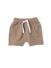 Load image into Gallery viewer, Taupe Raw Hem Harem Shorts
