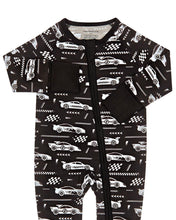 Load image into Gallery viewer, Bamboo Zip Romper | Race Cars

