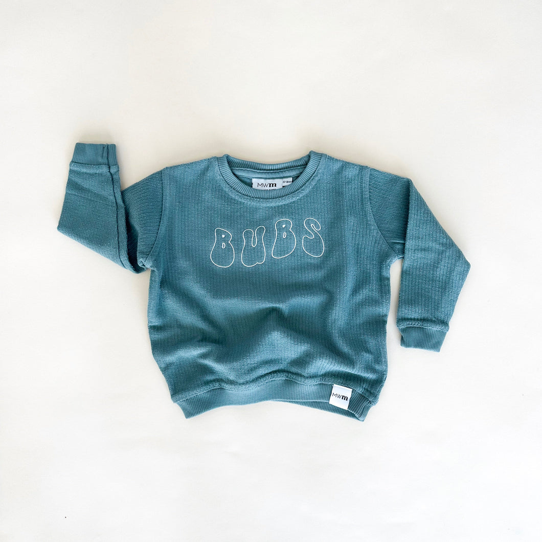 Bubs Groovy Embroidered Corded Crewneck