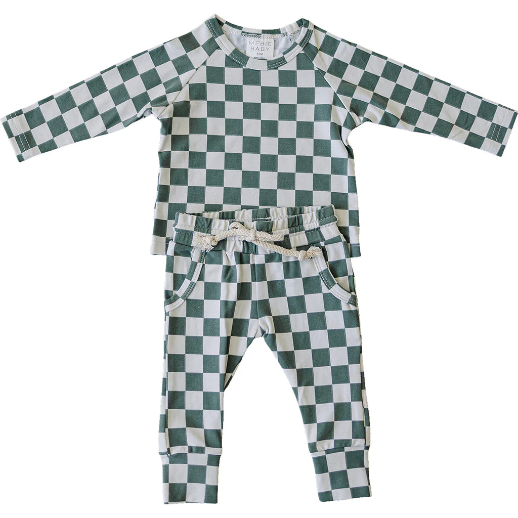Green Checkered Two-piece Pocket Set