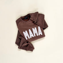 Load image into Gallery viewer, Mama Chenille Adult Waffle Sleeve Crewneck - Faded Mocha
