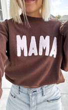 Load image into Gallery viewer, Mama Chenille Adult Waffle Sleeve Crewneck - Faded Mocha
