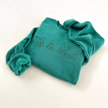 Load image into Gallery viewer, Mama St. Patty&#39;s Crewneck Sweatshirt - Embroidered Varsity Design
