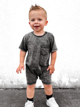 Load image into Gallery viewer, Acid Wash Shortie Romper - Black
