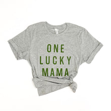 Load image into Gallery viewer, One Lucky Mama Tee - Olive Design
