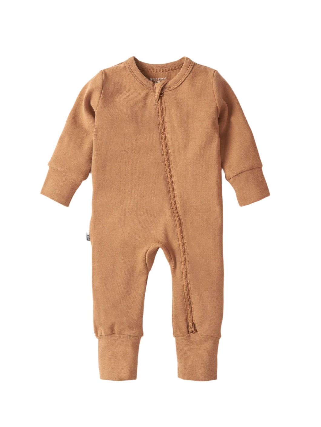 2-Way Zip Romper - Caramel