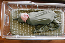 Load image into Gallery viewer, Olive Bamboo Stretch Swaddle
