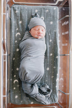 Load image into Gallery viewer, Dusty Blue Bamboo Stretch Swaddle
