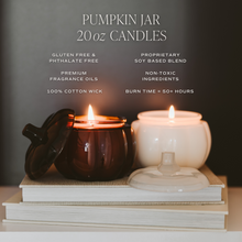 Load image into Gallery viewer, Warm and Cozy Soy Candle - White Translucent Glass Pumpkin Jar - 20 oz
