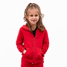 Load image into Gallery viewer, ZIP HOODIE- Red Bamboo French Terry
