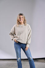 Load image into Gallery viewer, Adult Elevated Waffle Crewneck - Greige
