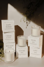 Load image into Gallery viewer, Love You Fluted Soy Candle - Ribbed Glass Jar with Box - 12 oz
