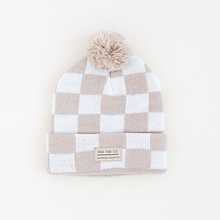 Load image into Gallery viewer, TAN CHECKERED BEANIE

