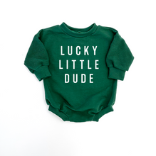 Load image into Gallery viewer, Lucky Little Dude Child Waffle Sleeve Sweater Romper
