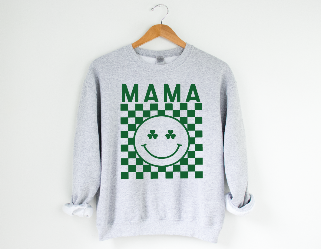 Mama Green Checkered Sweatshirt