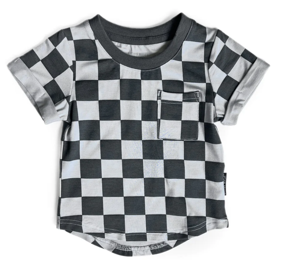 Pewter Check Pocket Tee