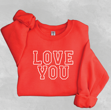 Load image into Gallery viewer, Love You Varsity Sweatshirt - Red/White
