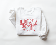 Load image into Gallery viewer, Love You Varsity Sweatshirt - Red/White
