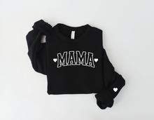 Load image into Gallery viewer, Mama with Hearts Varsity Sweatshirt
