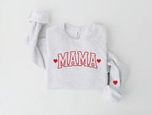 Load image into Gallery viewer, Mama with Hearts Varsity Sweatshirt
