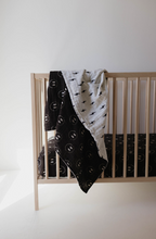 Load image into Gallery viewer, FF Smile Black &amp; White Bolt | Reversible Muslin Quilt
