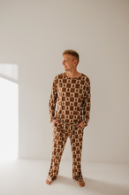 Load image into Gallery viewer, Men&#39;s Bamboo Pajamas | Gingerbread Checkerboard 2024
