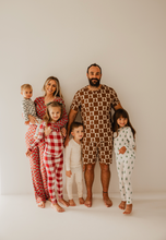 Load image into Gallery viewer, Men&#39;s Bamboo Pajamas | Gingerbread Checkerboard 2024
