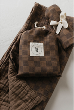 Load image into Gallery viewer, Faded Brown Checker | Reversible Muslin Quilt (Ships in 7-10 Business Days)
