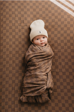 Load image into Gallery viewer, Faded Brown Checker  | Crib Sheet (Ships in 7-10 Business Days)

