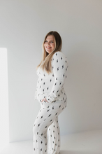 Load image into Gallery viewer, White &amp; Black  Lightning Bolt | Women&#39;s Bamboo Pajamas
