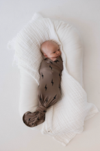 Load image into Gallery viewer, Infant Swaddle | Brown &amp; Black Bolt
