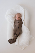 Load image into Gallery viewer, Infant Swaddle | Brown &amp; Black Bolt
