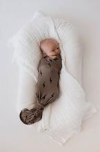 Load image into Gallery viewer, Infant Swaddle | Brown &amp; Black Bolt
