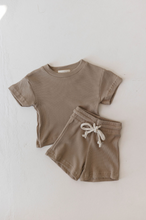 Load image into Gallery viewer, Waffle Knit Short Set | Dark Taupe
