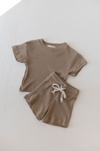 Load image into Gallery viewer, Waffle Knit Short Set | Dark Taupe

